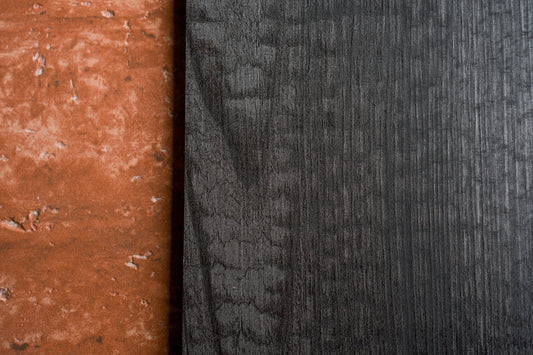 Bamboo burnt wood - fabric art